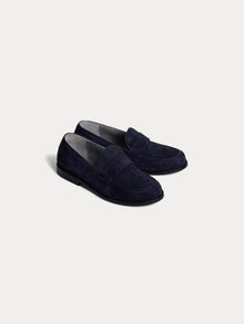 Unisex | Moka Leather Loafers | Navy