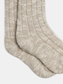 Girl | Bethine Wide Ribbed Socks | Heathered Gray
