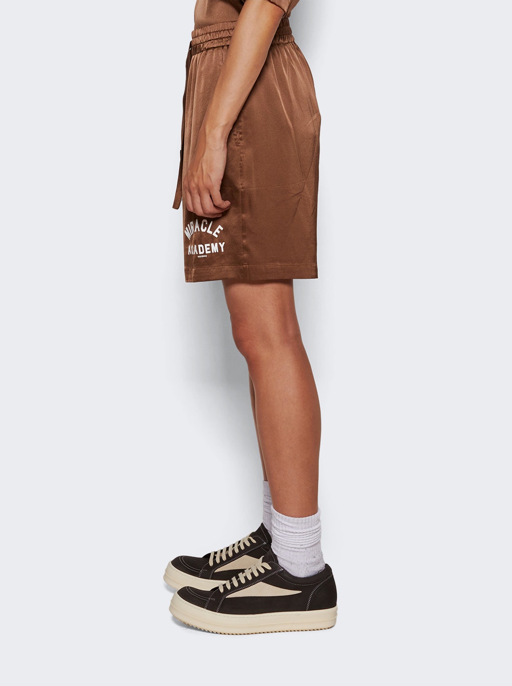 Men | NAHMIAS | Miracle Academy Silk Shorts | Brown