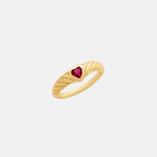 The Ruby Juna Heart Ring | 18Kt Gold Vermeil