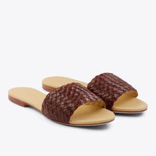Isla Woven Slide Sandal Woven Brandy Women's Leather Sandal Nisolo
