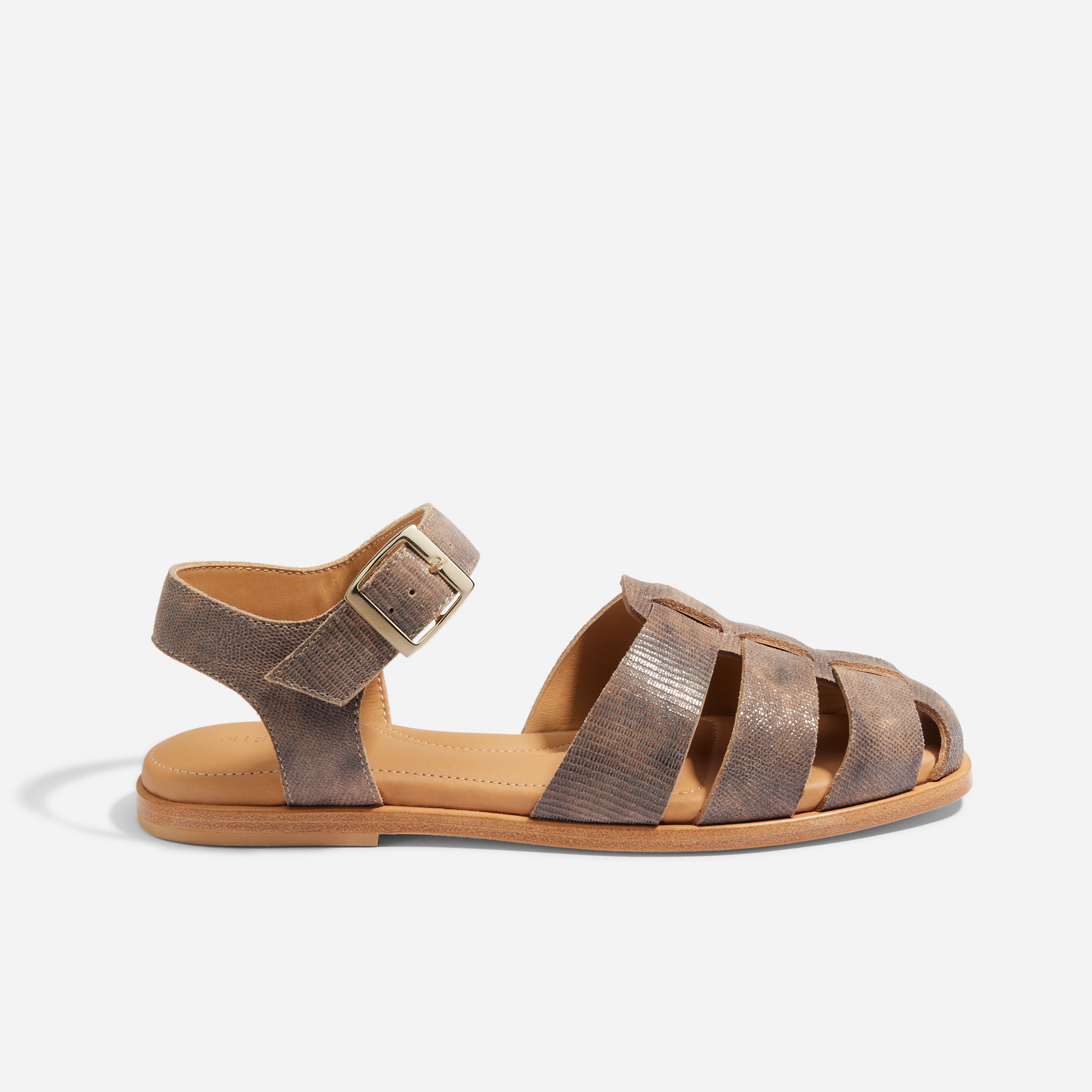 Womens | Mira Fisherman Sandal | Greige Snake