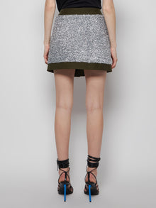 Balmain | Low-rise Tweed And Canvas Mini Skirt Silver And Black