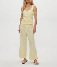 Geraldine Linen Straight Leg Pant | Butter
