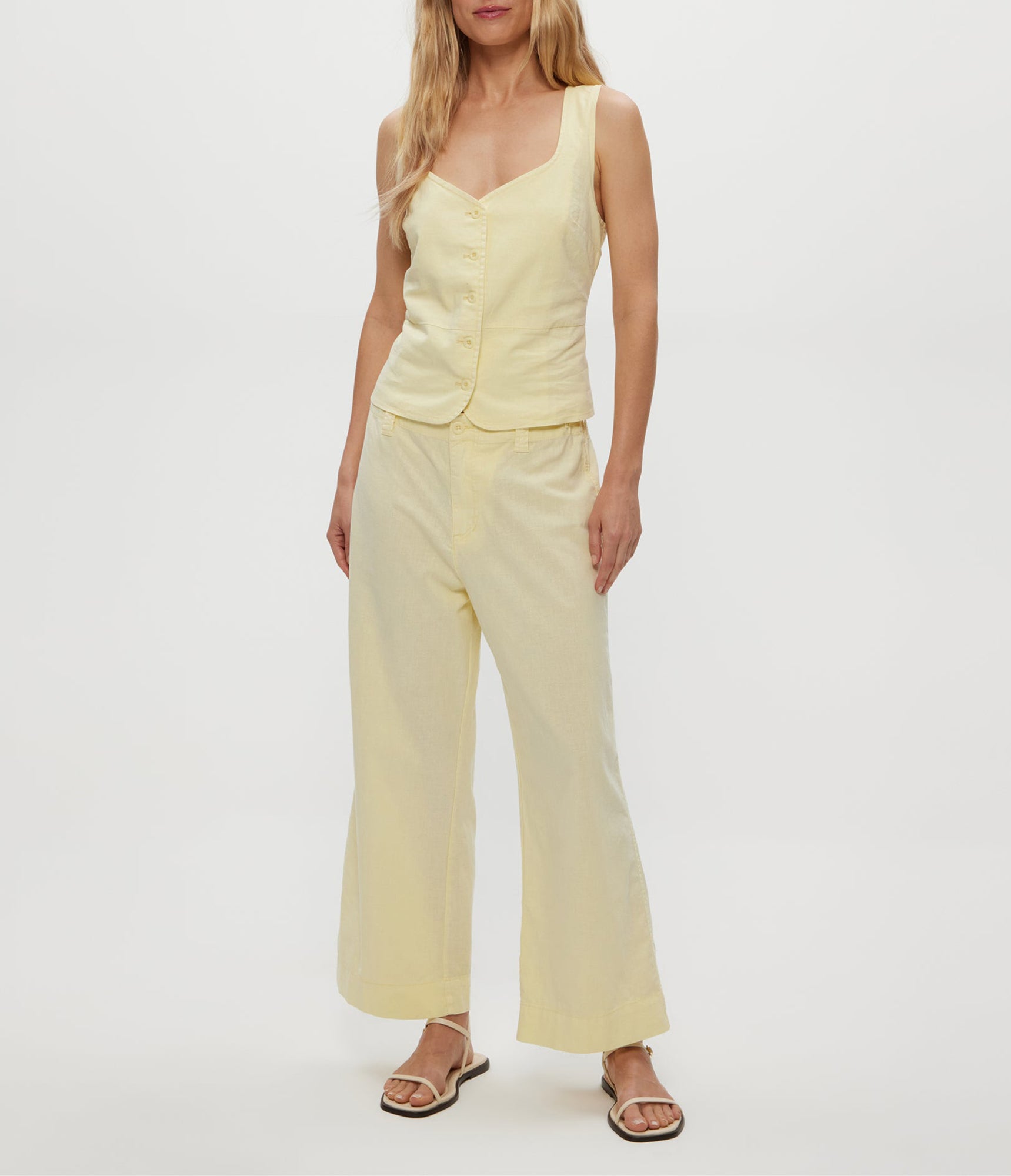 Geraldine Linen Straight Leg Pant | Butter