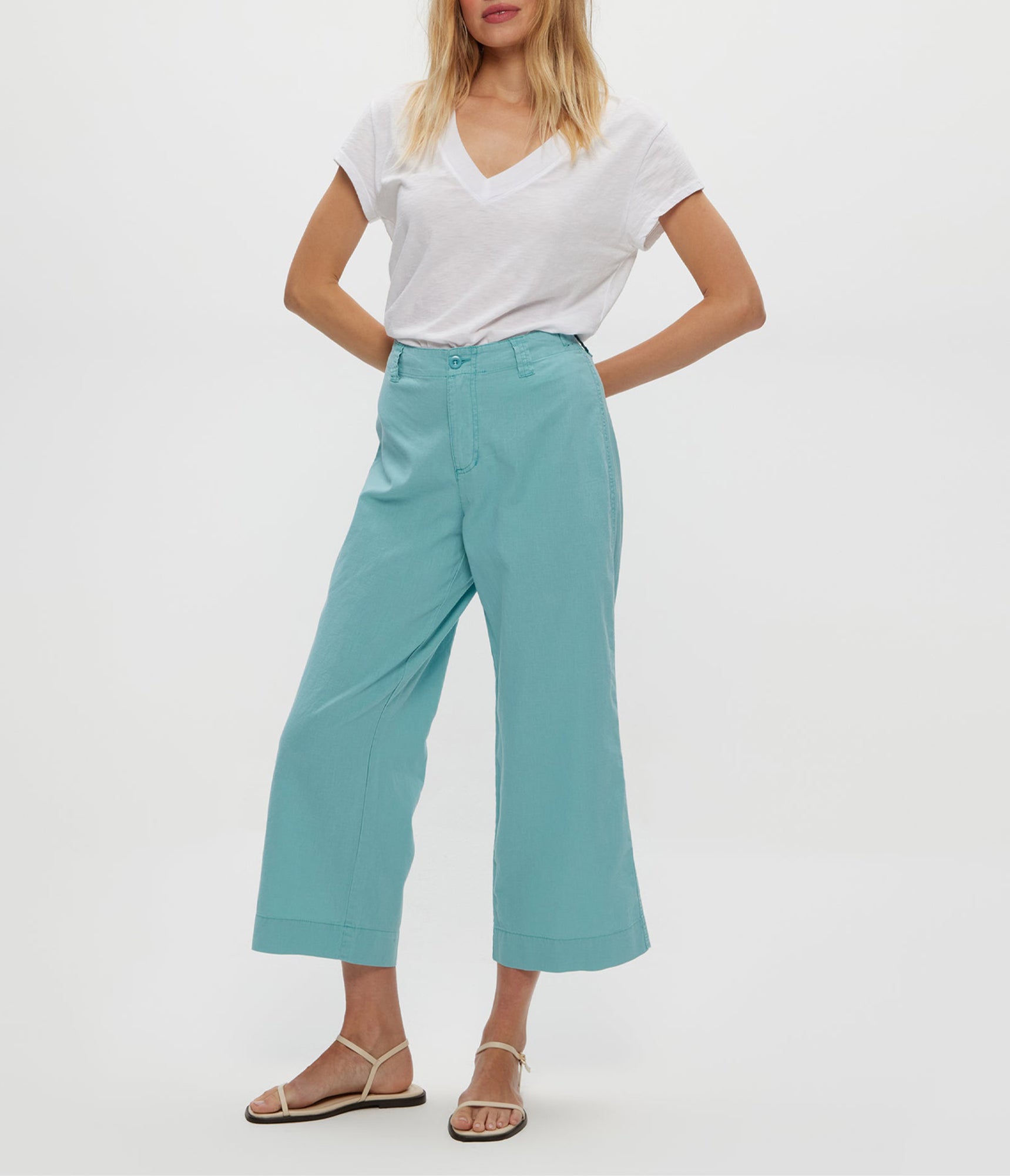 Geraldine Linen Straight Leg Pant | Serene