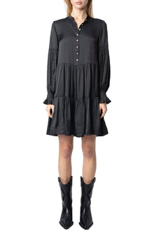 Randy Satin Dress | Black