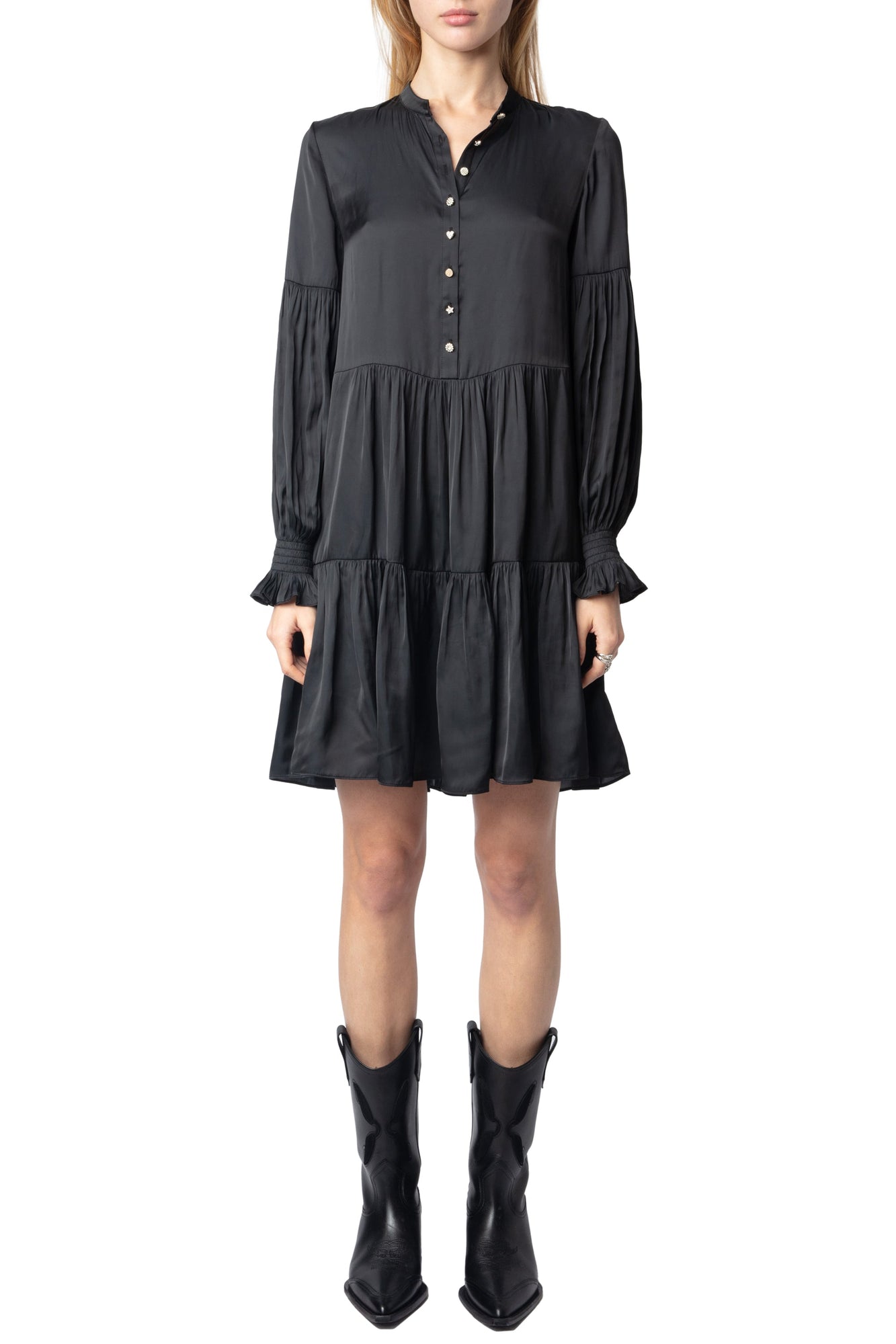 Randy Satin Dress | Black