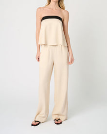 Strapless Top | Black x Taupe
