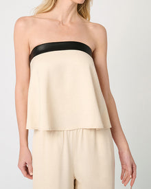 Strapless Top | Black x Taupe