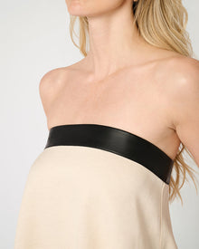 Strapless Top | Black x Taupe