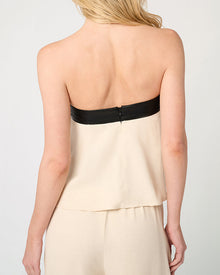 Strapless Top | Black x Taupe