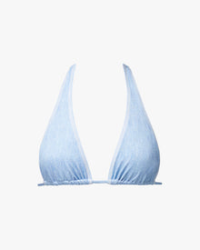 Halter Denim Bikini Top | Light Wash