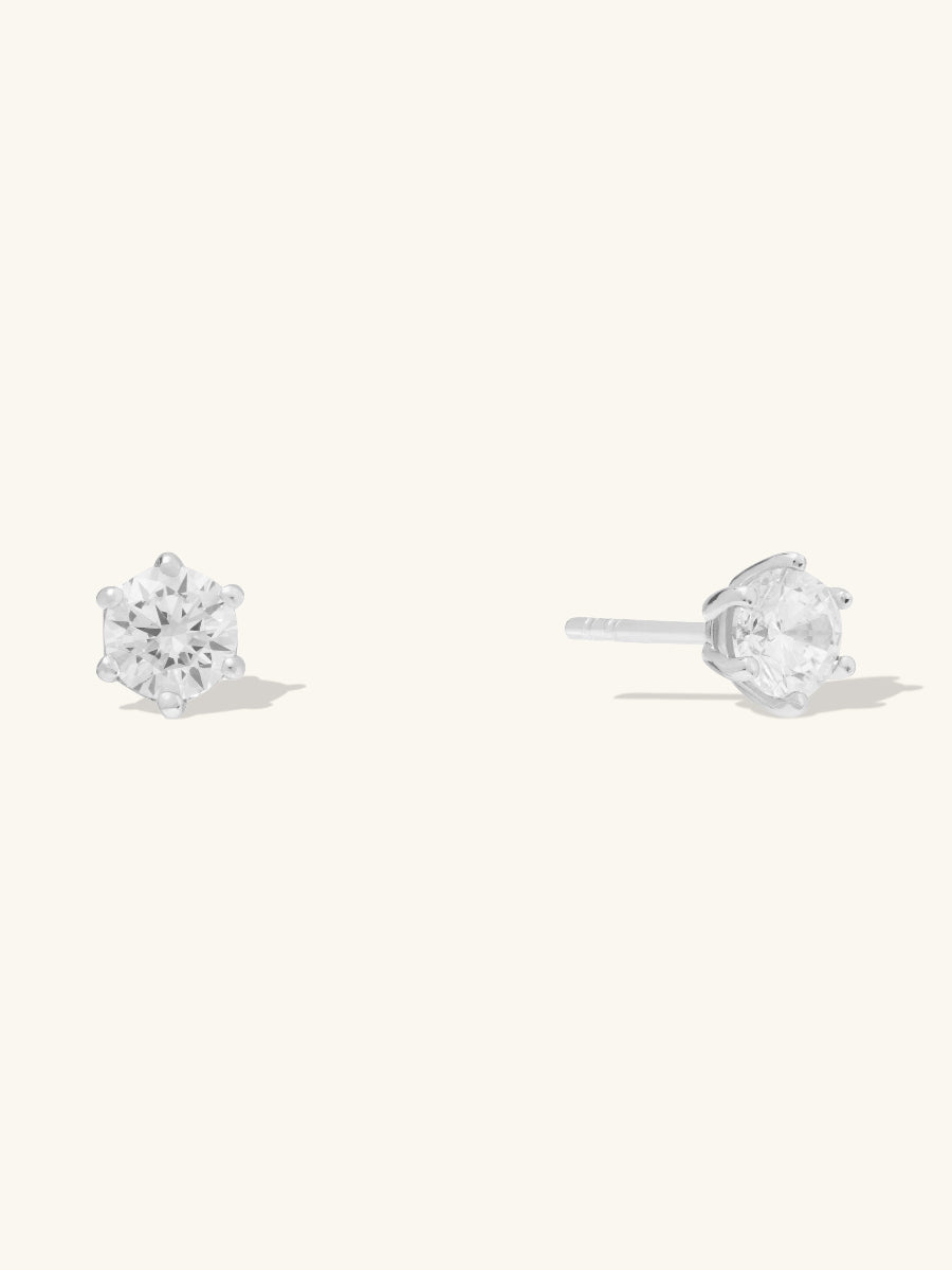 Brilliant 3mm Stud Earrings | 5A Grade Cubic Zirconia | Silver Rhodium Plated Brass