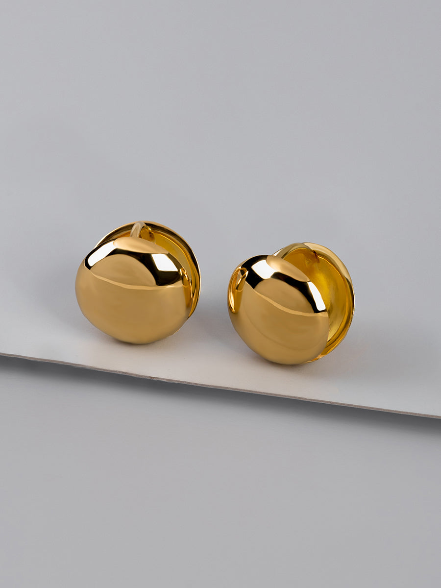 Dome Stud Earrings | 14K Gold Vermeil