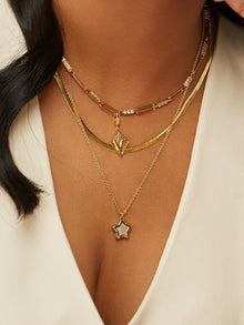 Star Locket Necklace | Mother of Pearl | 14K Gold Plated Brass