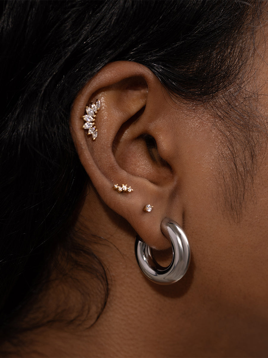 Hailey Petite Hoop 11mm Earrings  | Silver Rhodium Plated Brass