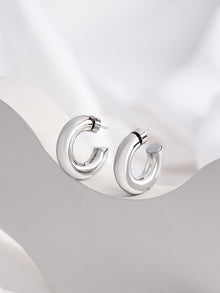 Hailey Petite Hoop 11mm Earrings  | Silver Rhodium Plated Brass