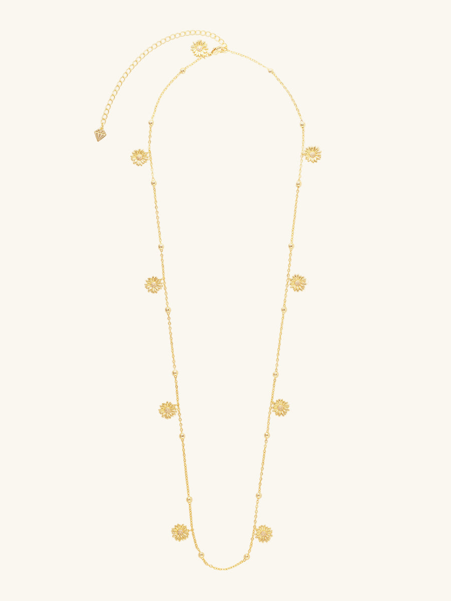 Daisy Multi Body Chain | 5A Grade Cubic Zirconia | 14K Gold Plated Brass