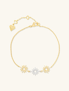 Sunlit Trio Bracelet | 5A Grade Cubic Zirconia | 14K Gold Plated Brass