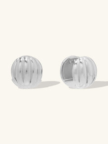 Dome Ripple 11mm Earrings | Silver Rhodium Plated Brass