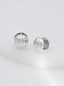 Dome Ripple 11mm Earrings | Silver Rhodium Plated Brass