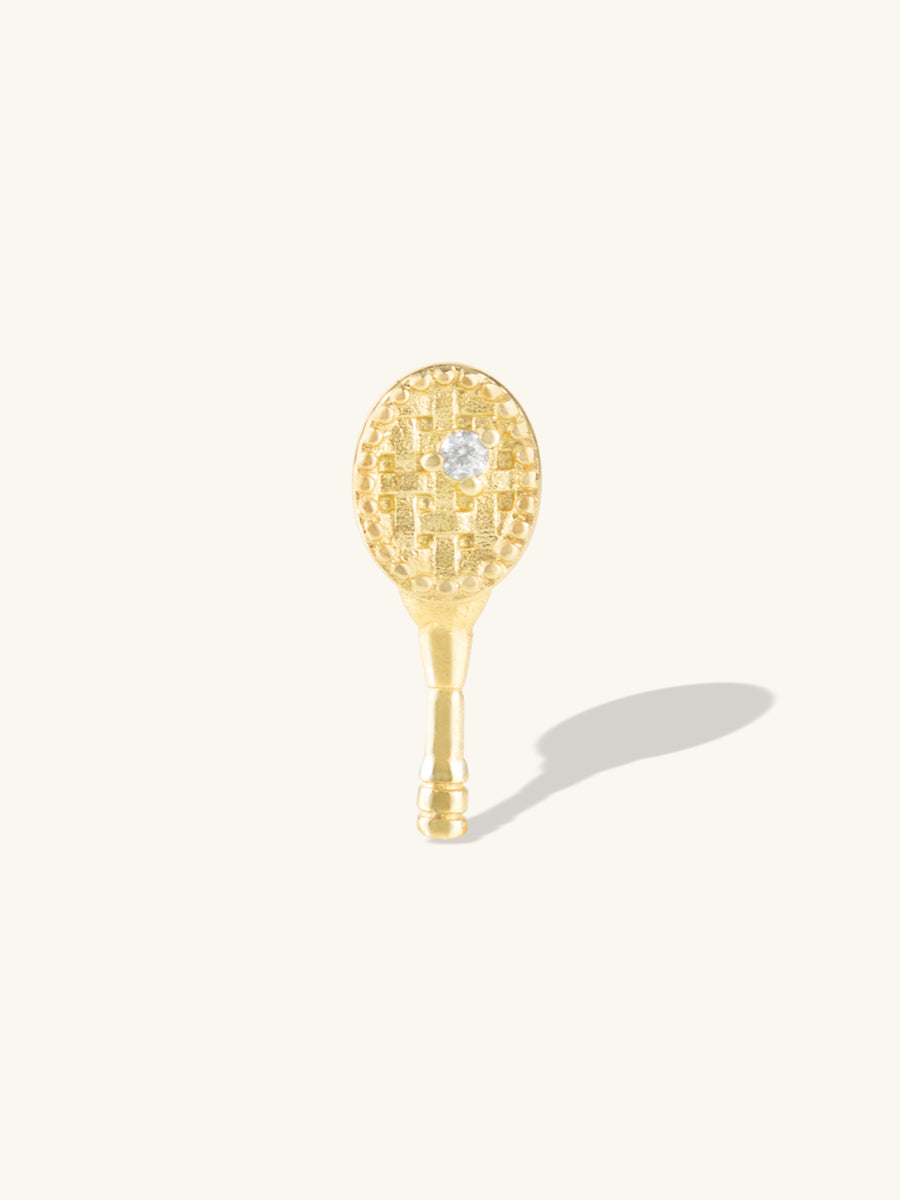 Tennis Your Way Flat Back Earring | 5A Grade Cubic Zirconia | 14K Gold Plated Brass