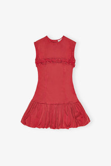 Washed Stretch Cotton Corset Mini Dress | Racing Red