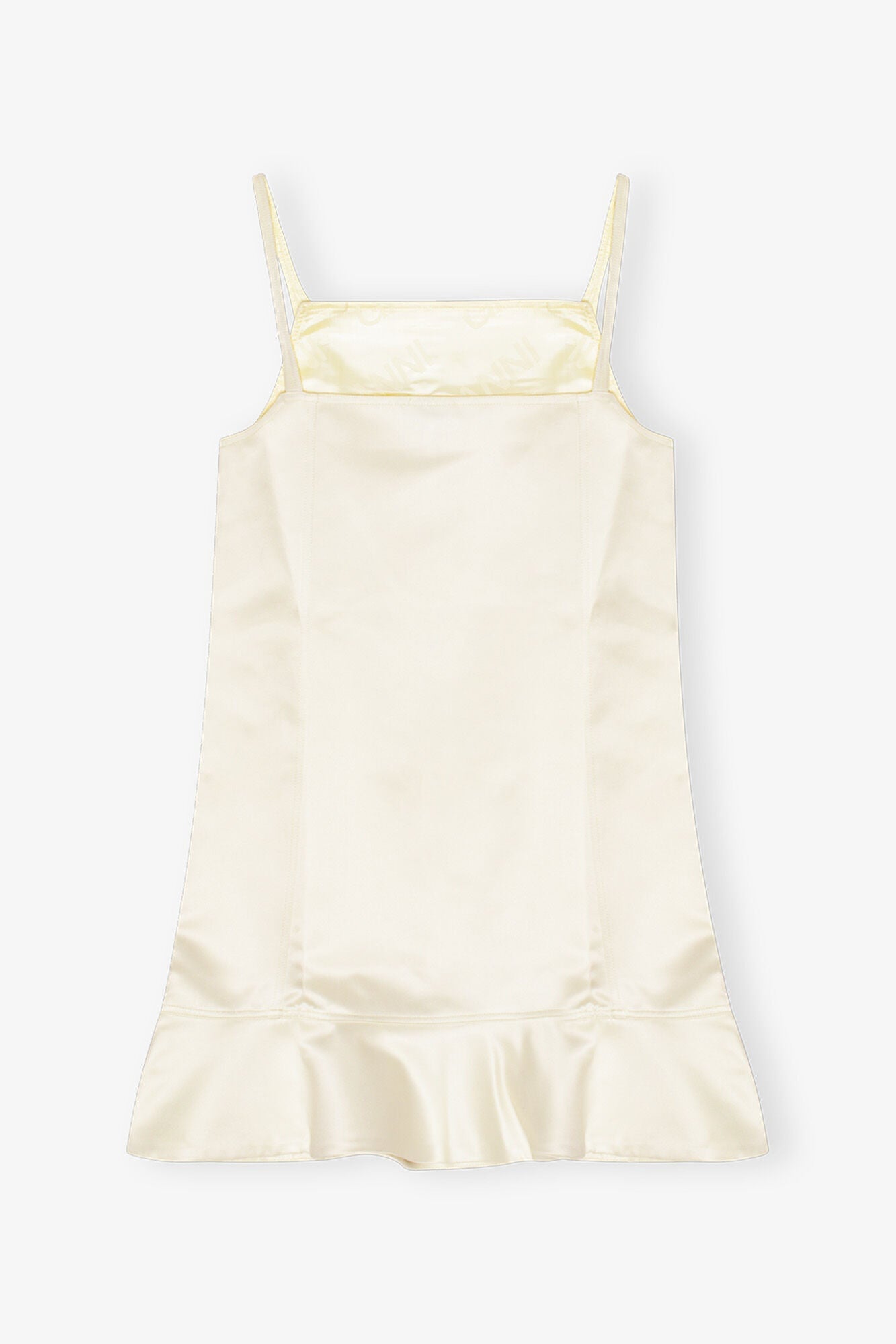White Duchesse Satin Mini Dress | Egret