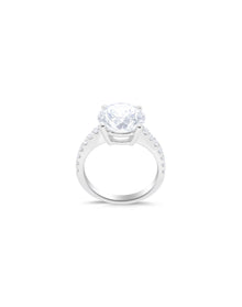 White Gold 4 ct Solitaire Lab Grown Diamond Ring | 14K White Gold