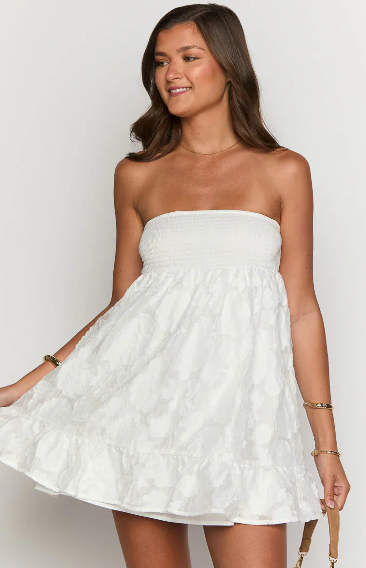 Wiley Strapless Mini Dress | White