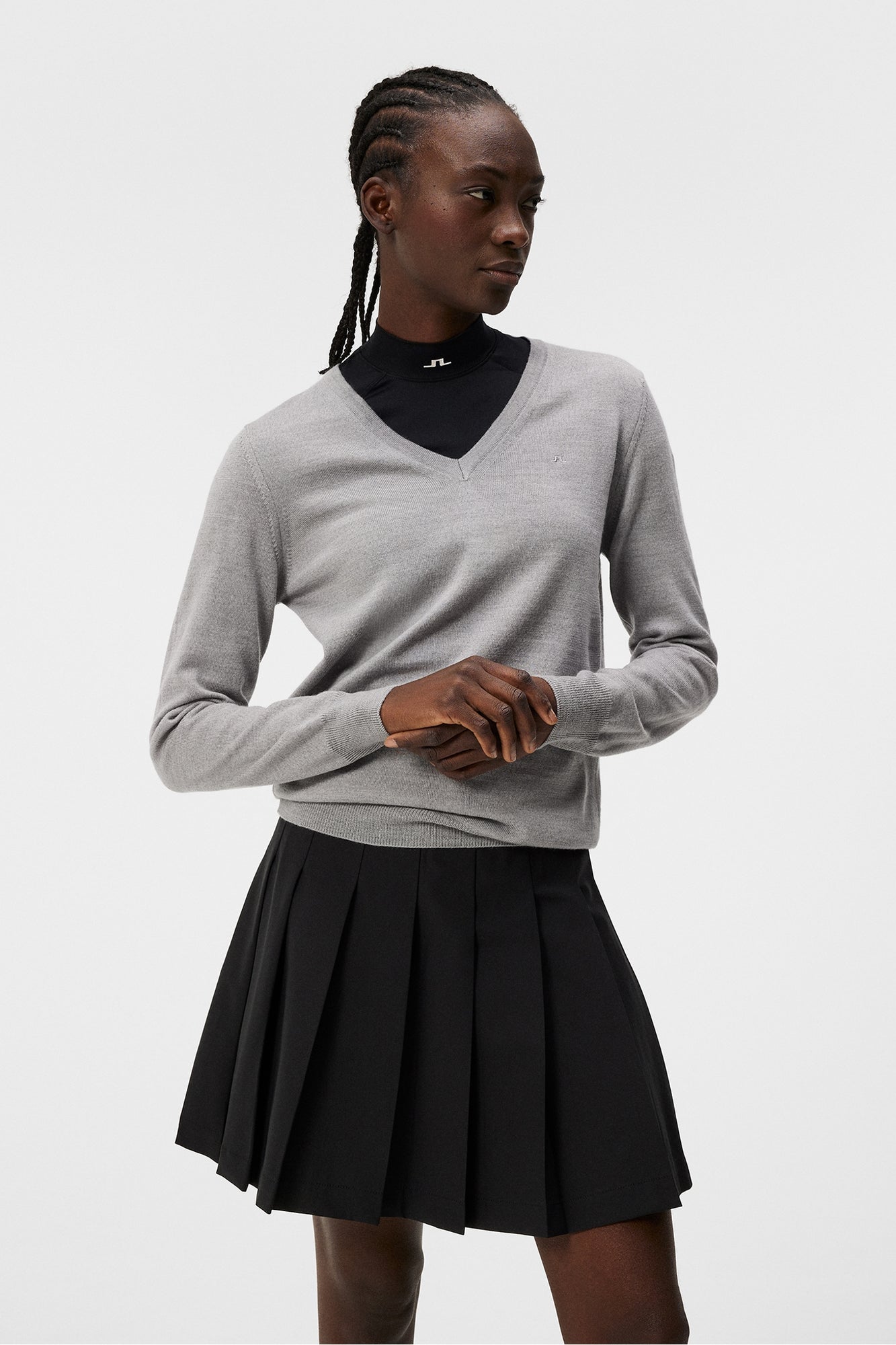 Women | Amaya Knitted Sweater | Light Grey Melange