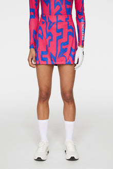 Women | Amelie Mid Print Skirt | Glitch Bridge Pink