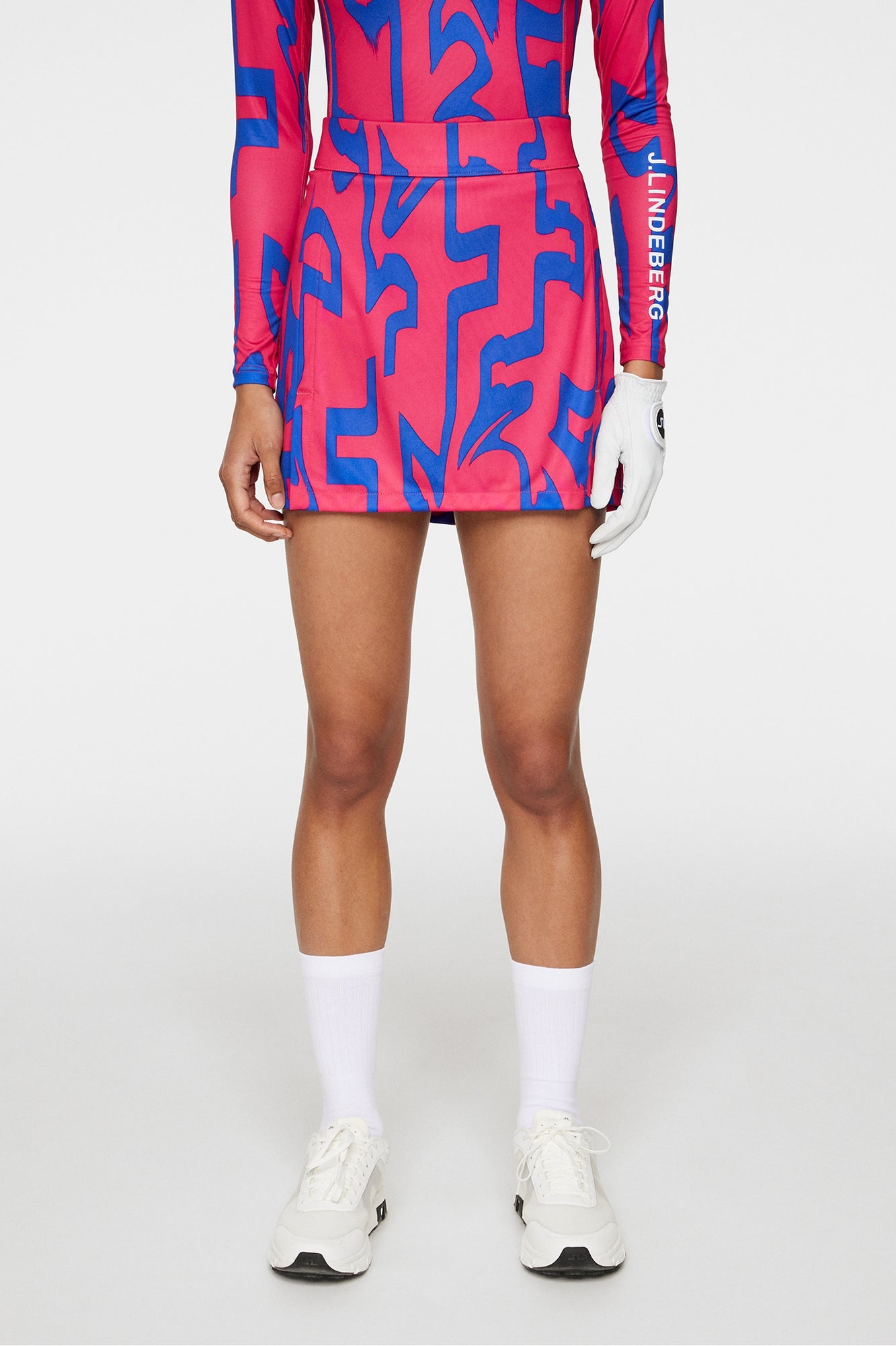 Women | Amelie Mid Print Skirt | Glitch Bridge Pink