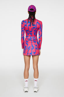 Women | Amelie Mid Print Skirt | Glitch Bridge Pink