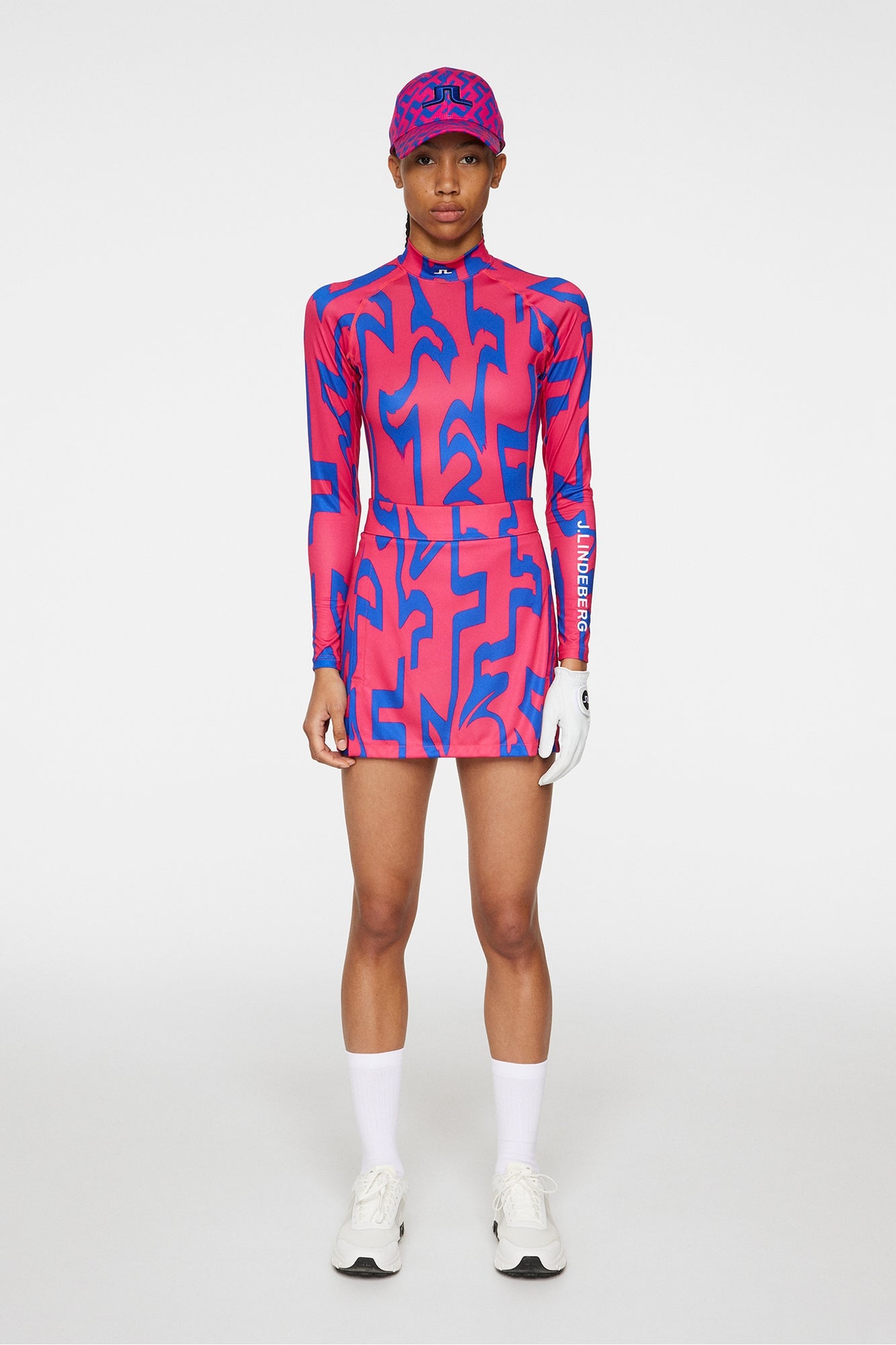 Women | Amelie Mid Print Skirt | Glitch Bridge Pink