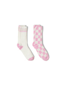 Women | Cozychic 2 Pair Barbie Sock Set | Barbie Pink Multi