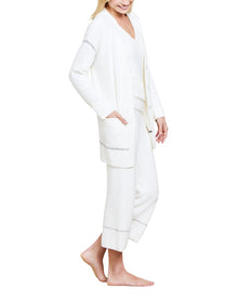 Women | Cozychic Lite Contrast Stitch Cardigan | Pearl-Carbon