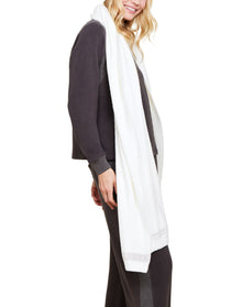 Women | Cozychic Lite Nordic Bordered Wrap | Pearl-Stone