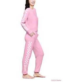 Women | Cozychic Ultra Lite Checkered Barbie Jogger | Barbie Pink