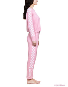 Women | Cozychic Ultra Lite Checkered Barbie Pullover | Barbie Pink