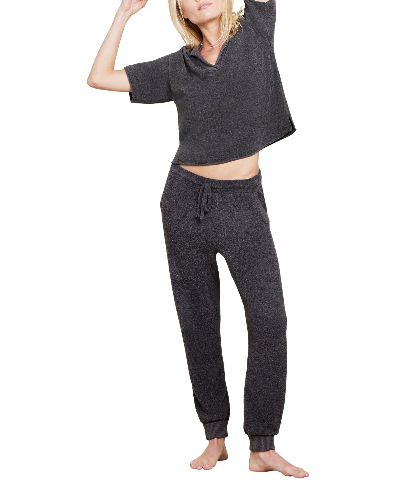 Women | Cozychic Ultra Lite Collared Short Sleeve | Carbon