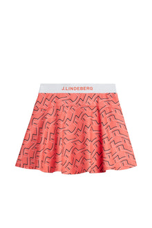 Women | Jane Print Skirt | Outline Bridge Wave Coral