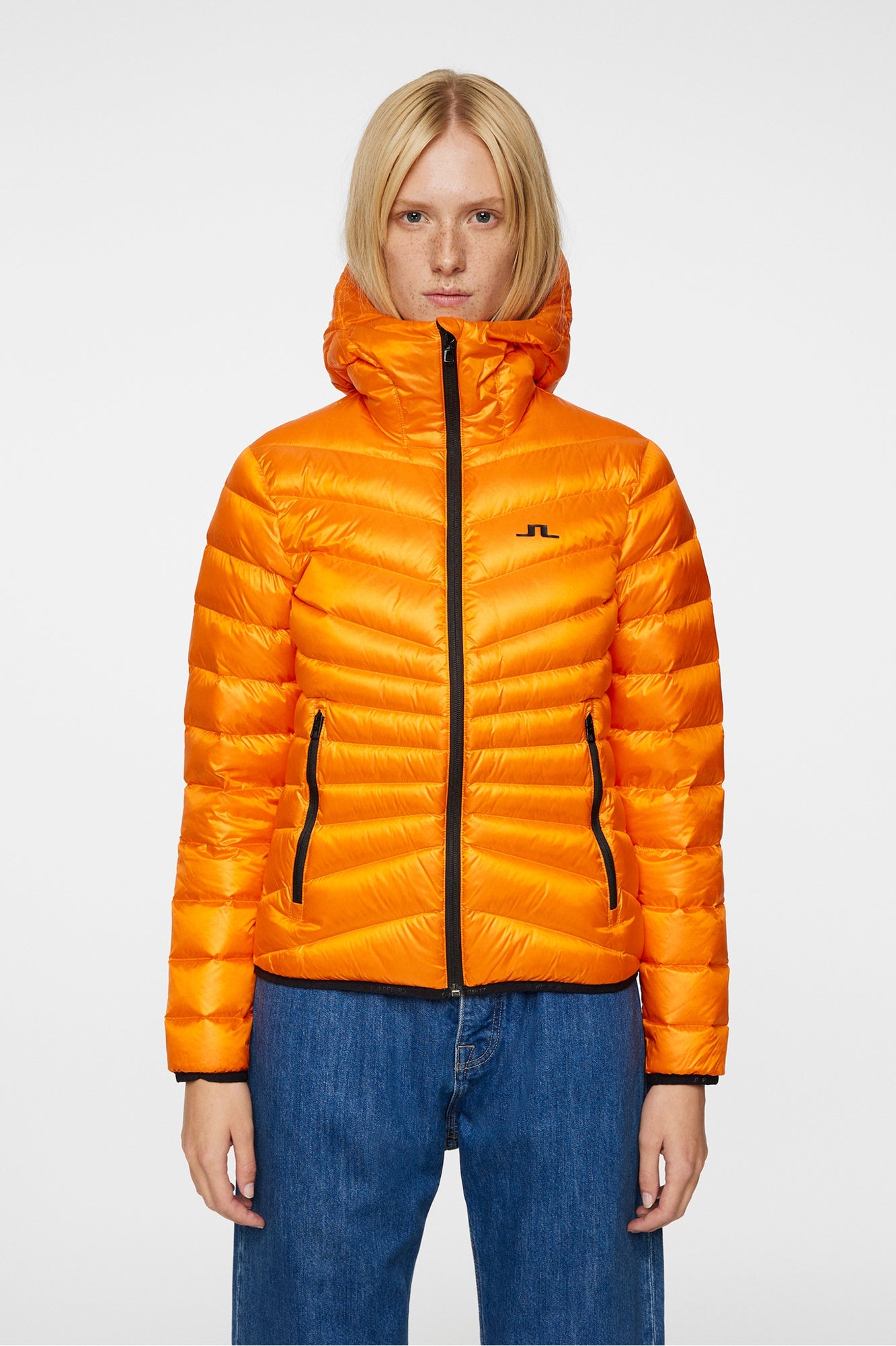Women | Lara Light Down Hood | Persimmon Orange