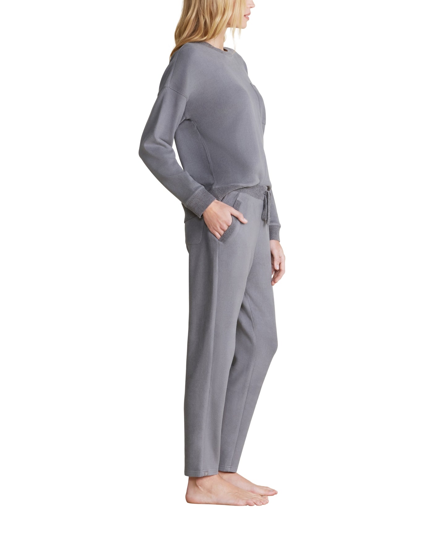 Women | MC Brushed Fleece Sweater Mix Pullover | Coal