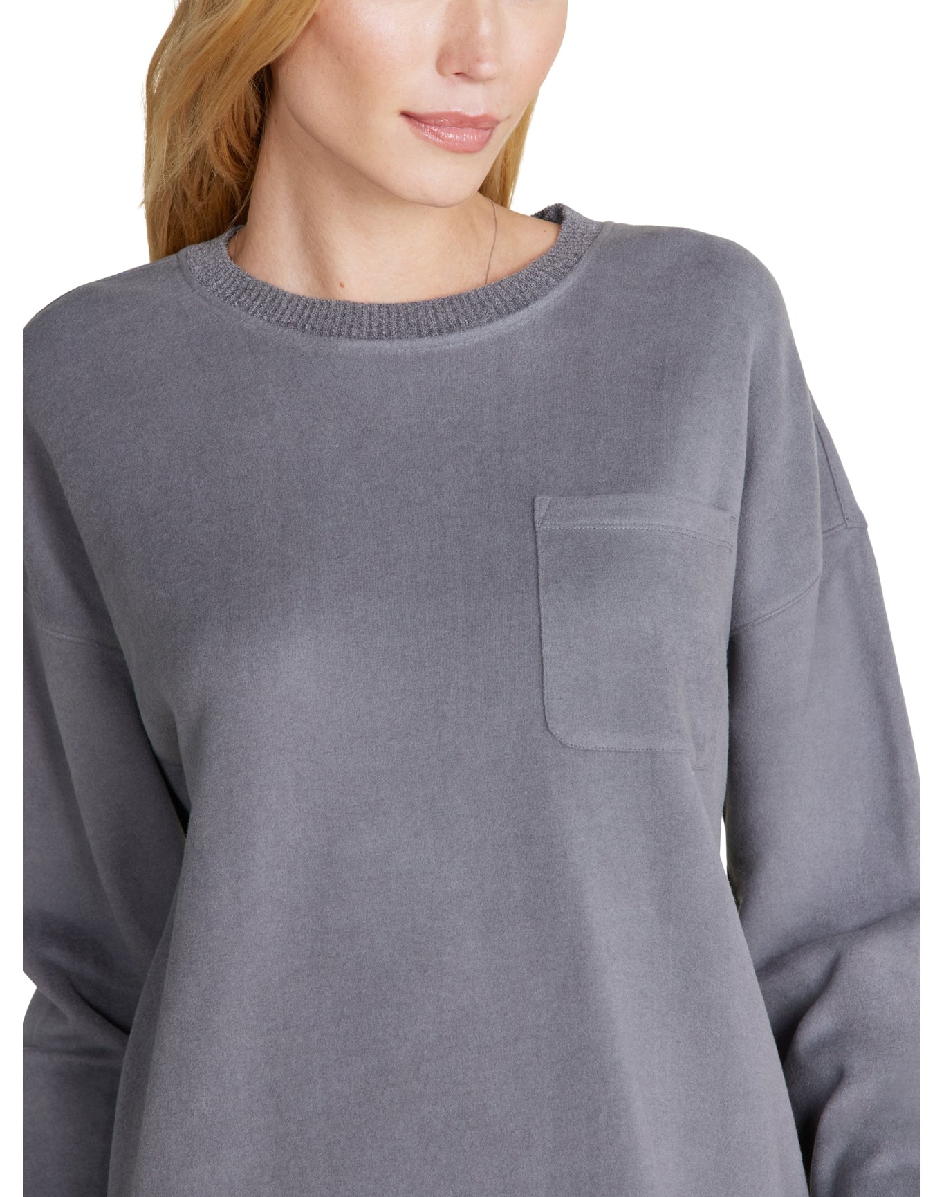 Women | MC Brushed Fleece Sweater Mix Tapered Pant | Coal