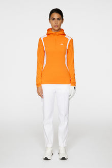 Women | Mae Quarter Zip Hood | Persimmon Orange