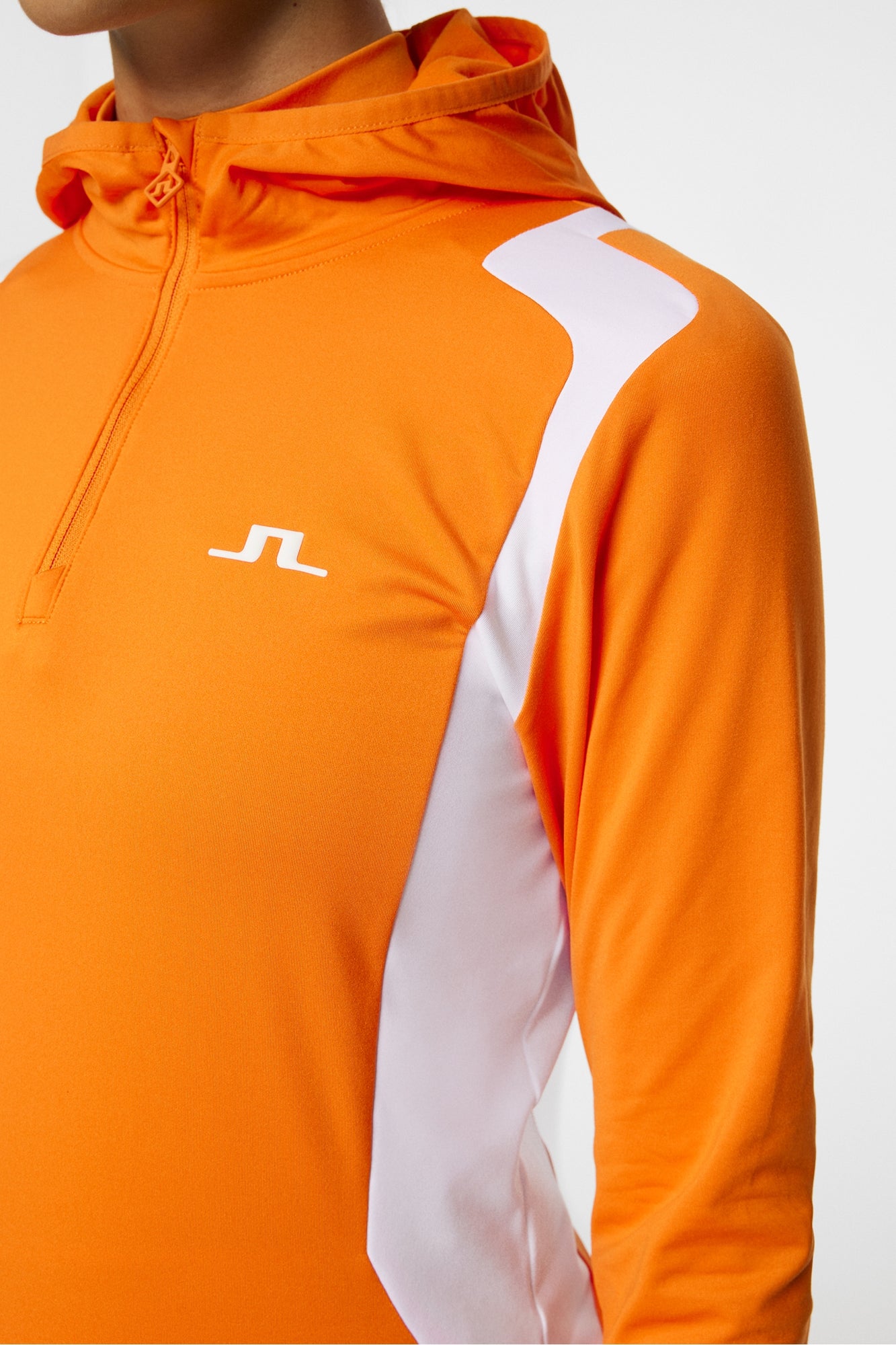 Women | Mae Quarter Zip Hood | Persimmon Orange