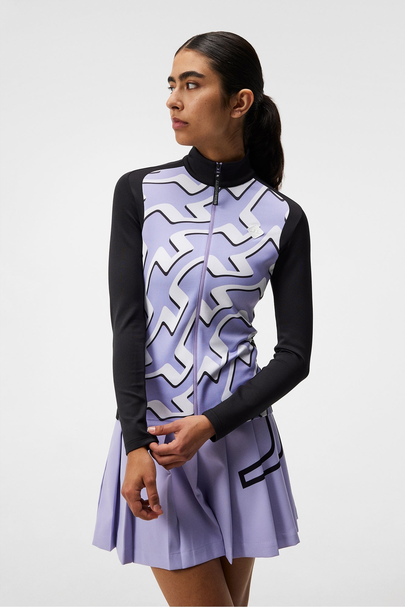 Women | Solar Print Full Zip Mid Layer | Bridge Wave Sweet Lavender