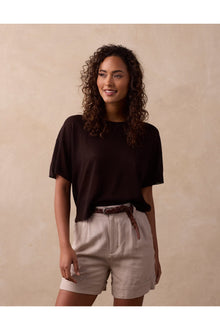Women | Summer Linen-Blend Tee | Umber